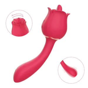 Tongue Licking Vagina Vibrator Adult Nipple Clitoral Sex Toys Rose Flower Vibrator with USB Power for Women