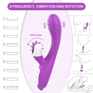 usb rechargeable silicone tongue licking sex toy 360 degree vibrator for clitoris g spot stimulation women's tongue