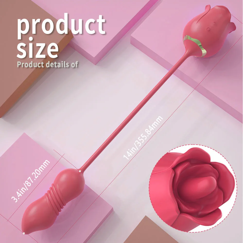 Tongue Rose Vibrator Rose Sex Toy for Women Vibrator Licking Clitoris Vibrator Roses with Tongue Stimulator 3