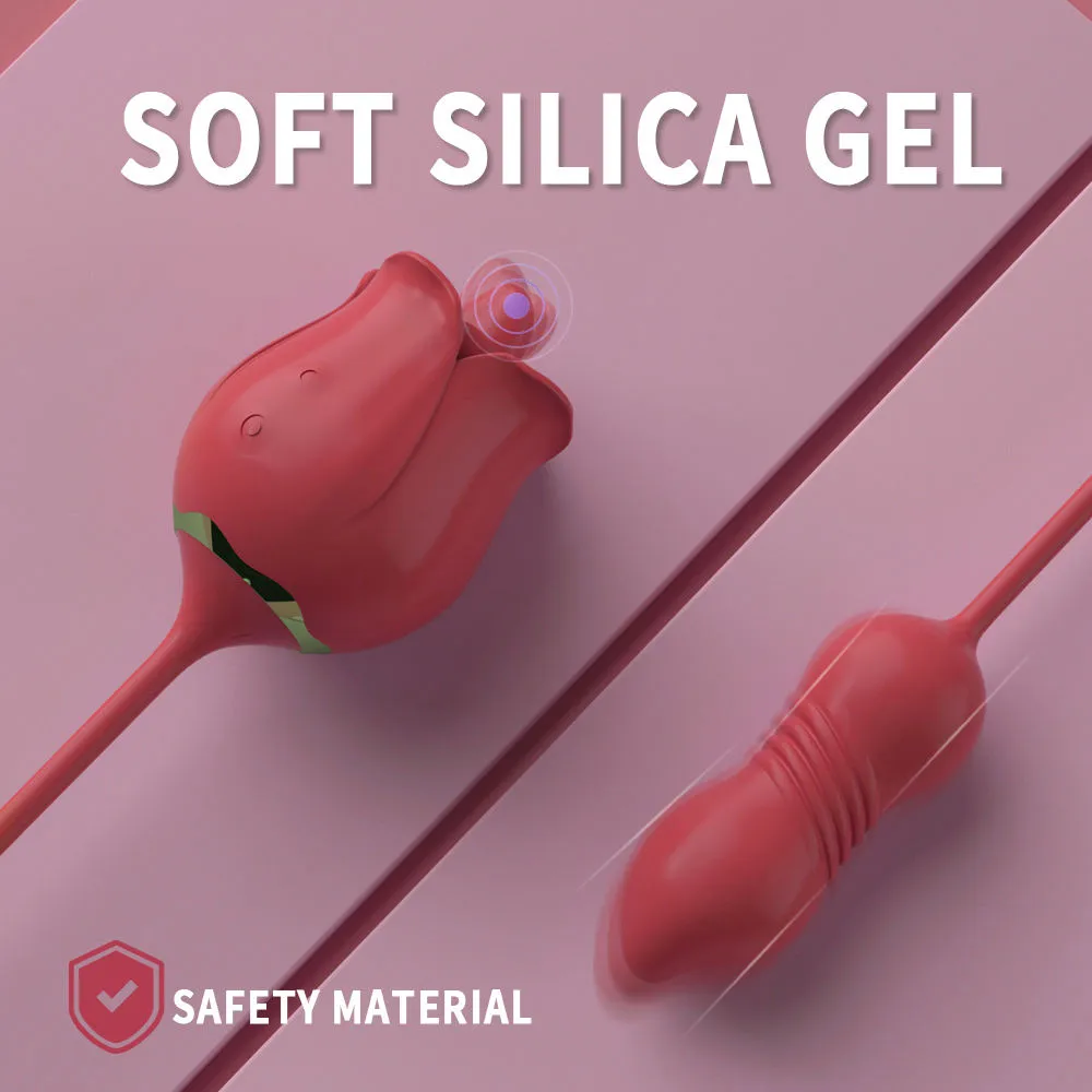 Tongue Rose Vibrator Rose Sex Toy for Women Vibrator Licking Clitoris Vibrator Roses with Tongue Stimulator 4